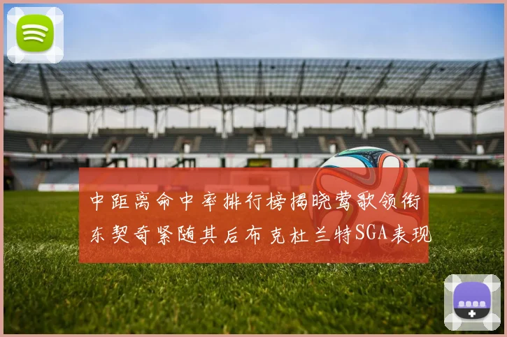 中距离命中率排行榜揭晓莺歌领衔东契奇紧随其后布克杜兰特SGA表现不俗